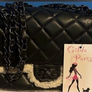 Black Gilda Paris  Quilted Chain Bag